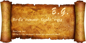 Brünauer György névjegykártya